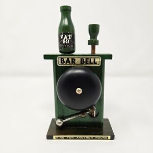 Bar Bell Rustic Green Wooden Bar Bell with Black Bell